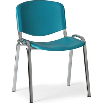 B2B Partner Plastová židle ISO, zelená, konstrukce chromovaná