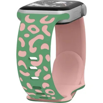 Příslušenství k chytrým hodinkám Gravírované zvířecí vzory řemínek pro Apple Watch 42/44/45/46/49mm Barva: Zeleno-růžová