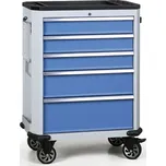 B2B Partner Pojízdný dílenský vozík na nářadí EXPERT, 5 zásuvek, modrá