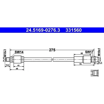 Brzdová hadice Brzdová hadice ATE 24.5169-0276.3