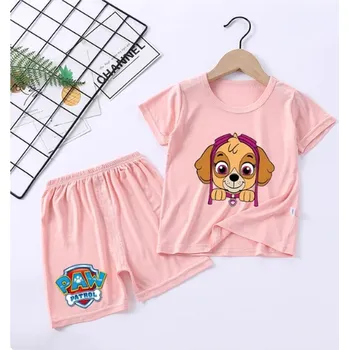 Dívčí pyžamo Tlapková patrola Dětské letní pyžámko - tričko + kraťásky s motivem "Tlapková patrola" Barva: růžová (GGXL638K-GGXL1014Y), Velikost: 90