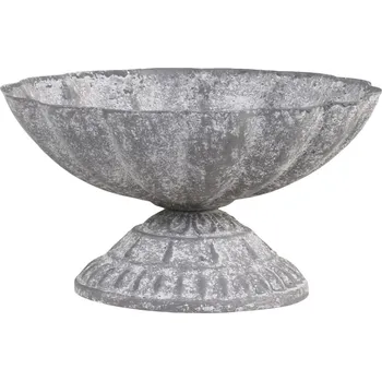 Zinková antik dekorační plechová miska na noze Wallier M - Ø 13*7 cm