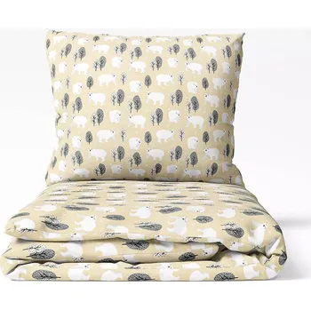 Povlečení Vánoční bavlněné povlečení - lední medvěd na béžové 140x200+70x90