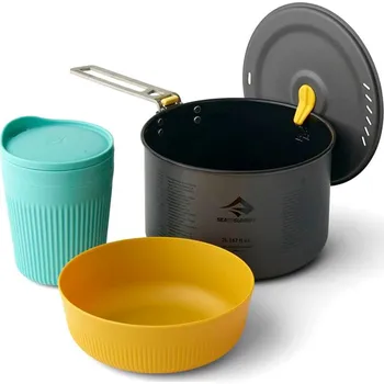 Outdoor vaření set nadobí SEA TO SUMMIT Frontier UL One Pot Cook Set - [1P] [3 Piece] 2L Pot w/ M Bowl and Ins Mug