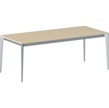 Psací stůl B2B Partner Jednací kancelářský stůl PRIMO ACTION, 200x90 cm, šedostříbrná podnož, bříza