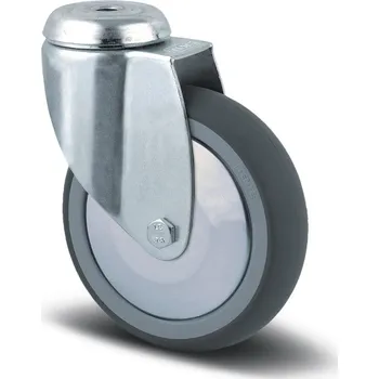 Pojezdové kolečko Tente Přístrojové kolo TENTE šedé 75 mm, otočné s krytem, středová díra