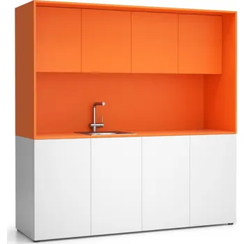 Kuchyňská skříňka PLAN Kuchyňka NIKA se dřezem a baterií 1963 x 600 x 2000 mm, oranžová, levé
