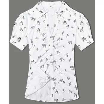 Dámská halenka Dámská halenka s límečkem a vzorem zeber (AWY2011D) bílá - Fashion L