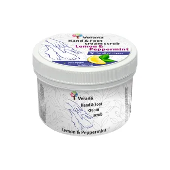 Péče o ruce VERANA Krémový peeling na ruce a nohy Citron a máta, 500 g