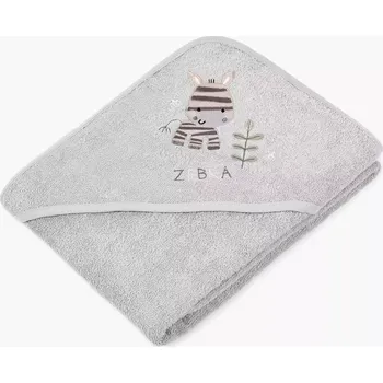 Dětská osuška LILI s kapucí – zebra – šedá – 100x100