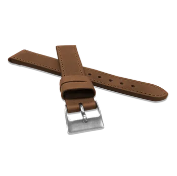 Řemínek na hodinky LAVVU Hnědý prošitý řemínek SPORT z luxusní kůže Top Grain - 18 LSAUE18