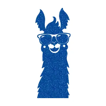 Samolepící dekorace Lama 007 pravá s brýlemi (88 - Ultra Metalic modrá) SAMOLEPKA NA AUTO, NÁLEPKA, FÓLIE, POLEP, TUNING, VLASTNÍ TEXT, TISK, AUTOSAMOLEPKY.cz, POLEPY, OBRÁZEK, LOGO, 3D STICKERS