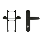 Dveřní kování klika-klika BLAUGELB 2000 50mm, PZ92, RAL9005 černá