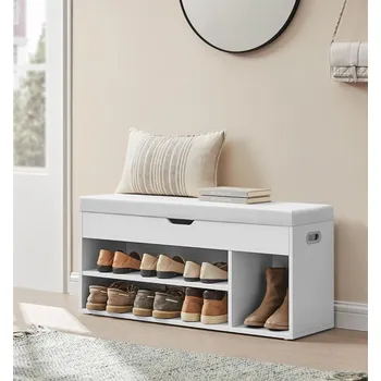 Botník Botník s lavicí 30 x 100 x 44 cm | bílý