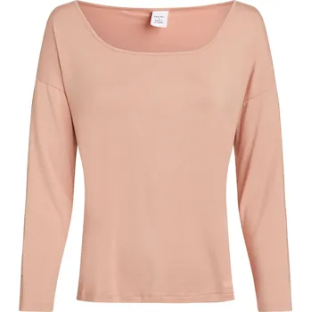 Pánské pyžamo Dámský pyžamový top L/S CURVE NECK 000QS7006E FSR make-up - Calvin Klein S