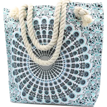Nákupní taška AHDL Taška s Provazovým Popruhem - Mandala Nebeská modrá