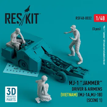 Plastikový model Reskit 1/48 MJ-1 Driver&airmens (Vietnam) scene 1 (3 pcs)
