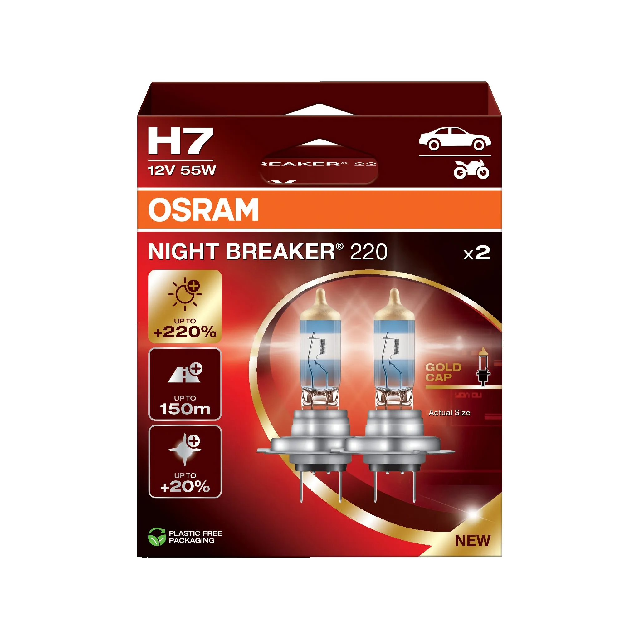 Fotografie 1 - Autožárovka OSRAM Night Breaker 220 64210NB220-2HB H7 12V 55W 2 ks