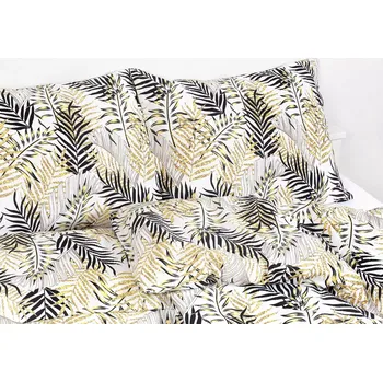 Povlečení Krepové povlečení - zlato-černé palmové listy 140x200+70x90
