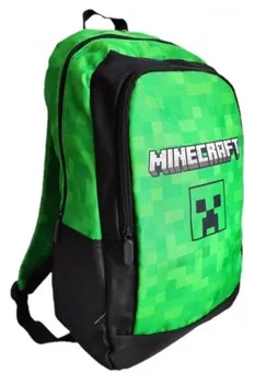 Dětský batoh Dětský dvoukomorový batoh 16 l 40 x 30 x 15 cm zelený/Minecraft