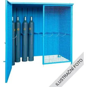 Klec pro venkovní skladování tlakových láhví - bez podlahy, 210 × 125 × 205,5 cm