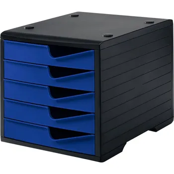 B2B Partner Třídící box, 5 zásuvek, černá/modrá