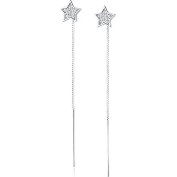 Náušnice Olivie Stříbrné řetízkové náušnice HVĚZDA 5159 Ag 925; ≤1,4 g.