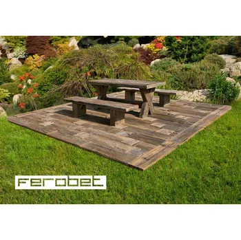 FEROBET Staré Dřevo Stůl 150 - 150*75*78cm - Natur reliéfní