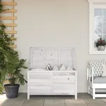 ZBXL Zahradní úložný box bílý 99x49,5x58,5 cm masivní jedlové dřevo