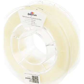 Filament Spectrum 80469 3D filament, S-Flex 90A, 1,75mm, 250g, glow in the dark, yellow-green