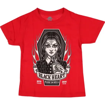 tričko street dětské - WEDNESDAY RED - BLACK HEART - 17578 - XL