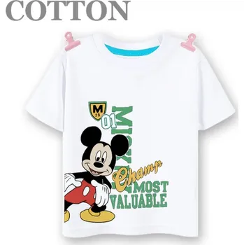 Dívčí tričko Dětské bavlněné tričko s potiskem Mickey Mouse Barva: bílá (styl 1), Velikost: 5-6 let