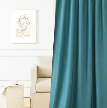 Závěs Merida závěsy z kvalitního velurového materiálu s řasící páskou turkus barva (ZD)