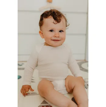 Kojenecký body Dětské body z merino vlny, bavlny a hedvábí Cosilana s dlouhým rukávem krémové Velikost: 74/80