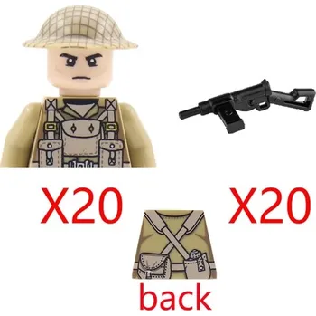 Stavebnice LEGO Vojenské stavebnice pro děti s historickými figurkami | lego styl komponenty - D301-WG127-20PCS