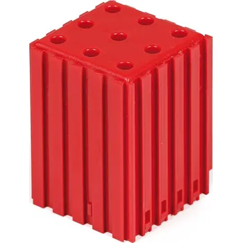 Skříňka na nářadí Plastový box na nářadí s válcovou stopkou D5, modul 5x5, 9 dutin, červená