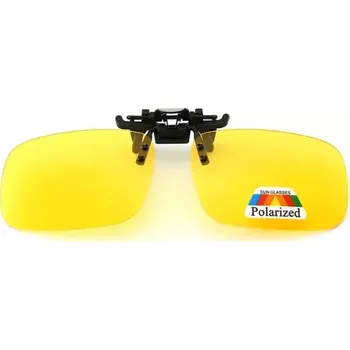 Sluneční brýle QiiM P-11 Polarizační Klips na Dioptrické Brýle, Žlutý, UV400, 60x41mm (polarizační klips | QiiM P-11 | dioptrické brýle | žlutá skla | UV400 ochrana | 60x41mm | 9g | polohovací | anorganické sklo | řidičské brýle | rybářské brýle | proti oslnění |)