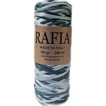 Příze Borgo de Pazzi Rafia 96 Černobílá (Přírodní viskóza Rafia 96 Černobílá)