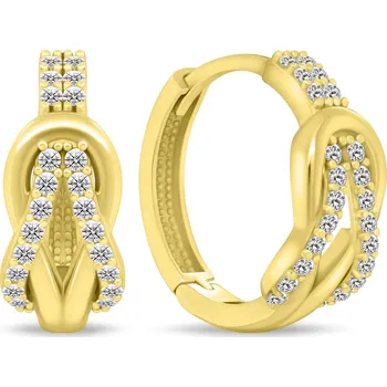 Náušnice Brilio Silver Nadčasové pozlacené náušnice se zirkony EA1044Y + 2 měsíce na vrácení zboží