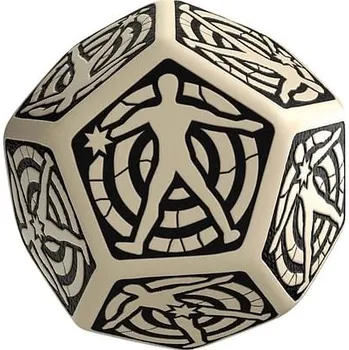 Hrací kostka Q-workshop Kostka D12 Hit Location, barva zeleno-bílá