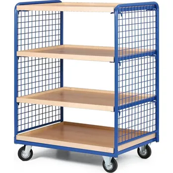 Corping Policový vozík, 4 police s hranou, 2 bočnice s drátěnou výplní, nosnost 200 kg