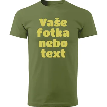 Pánské tričko Grooters Khaki tričko s vlastním motivem / fotkou Velikost: XXL