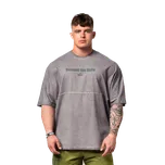 Nebbia Washed-off Oversized tričko NO SHORTCUTS 369 šedé - XL