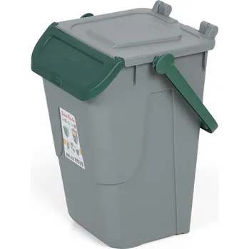 Mobil Plastic Plastový odpadkový koš na třídění odpadu ECOLOGY II, 35 l, šedá/zelená