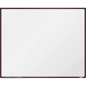 boardOK Bílá magnetická popisovací tabule boardOK, 1500 x 1200 mm, hnědý rám