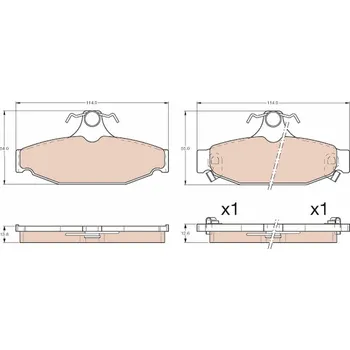 Brzdová destička Sada brzdových destiček, kotoučová brzda TRW GDB4089