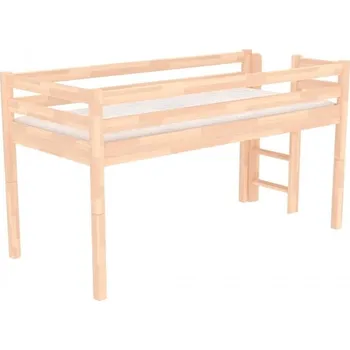 Postel Domestav DOMINO - Zvýšené jednolůžko dělené čelo pravé zábrana D buk cink, olejovaný