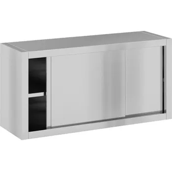 Policová skříň Závěsná nerezová skříň s posuvnými dveřmi, 1200 x 400 x 600 mm