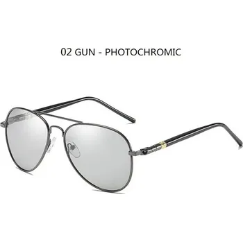 Polarizační fotochromatické pilotní sluneční brýle unisex - 02 Pistole -Fotochromní