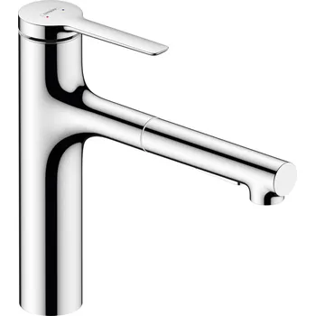 Vodovodní baterie Hansgrohe Zesis M33, páková kuchyňská baterie 160, vytahovací sprška, 2jet, sBox, chromová, HAN-74823000